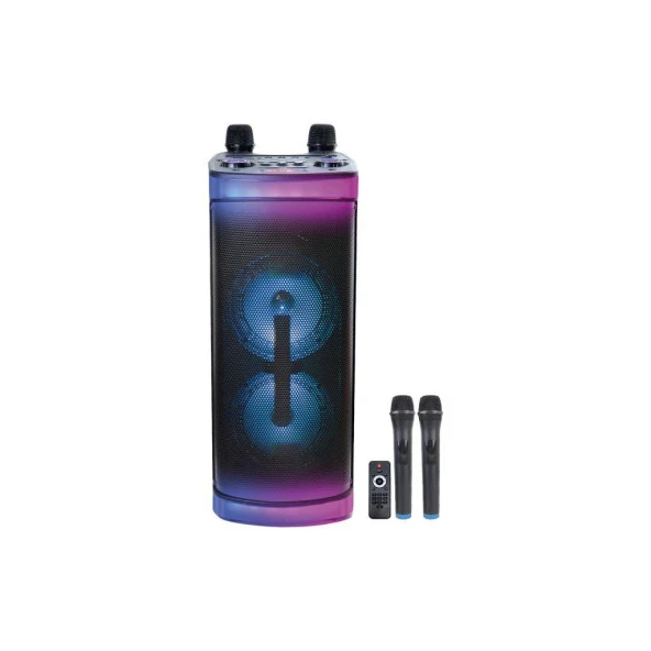 Sunix 3000 Mah Çift Miktofonlu 6.5"x2 İnç Led Işıklı Bluetooth Hoparlör BTS-67 - 2