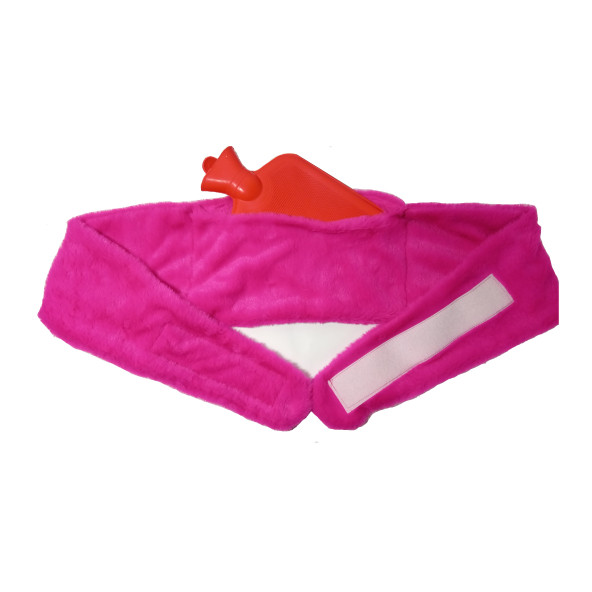 SICAK SU TORBASI BEL VE OMUZ ICIN KUSAK SEKLINDE PELUŞ PEMBE TERMOFOR 1500ML 160x22CM - 4