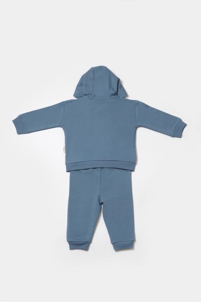 Bebek Kapüşonlu Ceket ve Pantolon Takımı, %100 Organik Pamuk, Bebek ve Yenidoğan Serisi - CSY8005 - 5