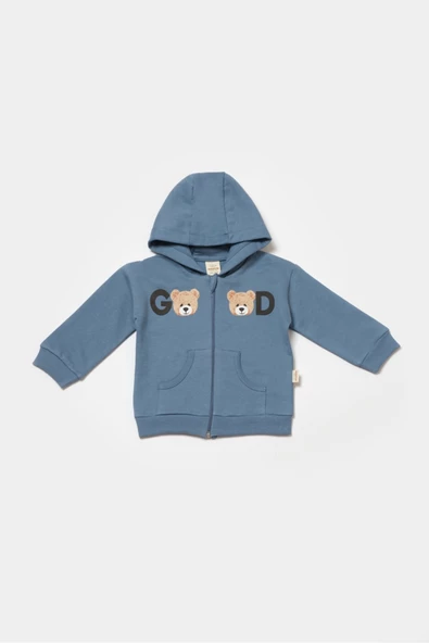 Bebek Kapüşonlu Ceket ve Pantolon Takımı, %100 Organik Pamuk, Bebek ve Yenidoğan Serisi - CSY8005 - 6