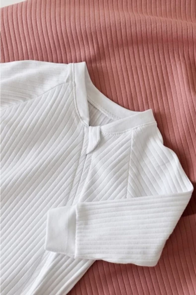 Bebek Fermuarlı Tulum, %95 Organik Pamuk - %5 Elastan, Bebek ve Yenidoğan Serisi - CSYR4611 - 3