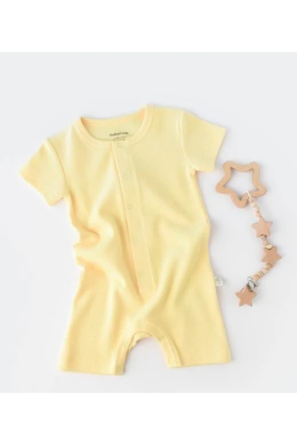 Bebek Şort Kollu Tulum, %100 Organik Pamuk, Bebek ve Yenidoğan Serisi - CSYW1016