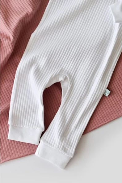 Bebek Fermuarlı Tulum, %95 Organik Pamuk - %5 Elastan, Bebek ve Yenidoğan Serisi - CSYR4611 - 4