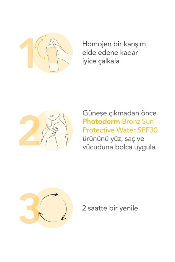 Bioderma Photoderm Bronz Sun Protective Water SPF30 Bronzlaştırıcı Güneş Koruyucu Yüz, Vücut, Saç 200 ml - 6