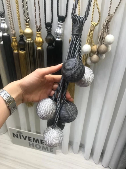 NİVEMESHOME GRİ-GÜMÜŞ SARIM 6 TOPLU TAVAN TOPLAMA BRAÇOL - 2