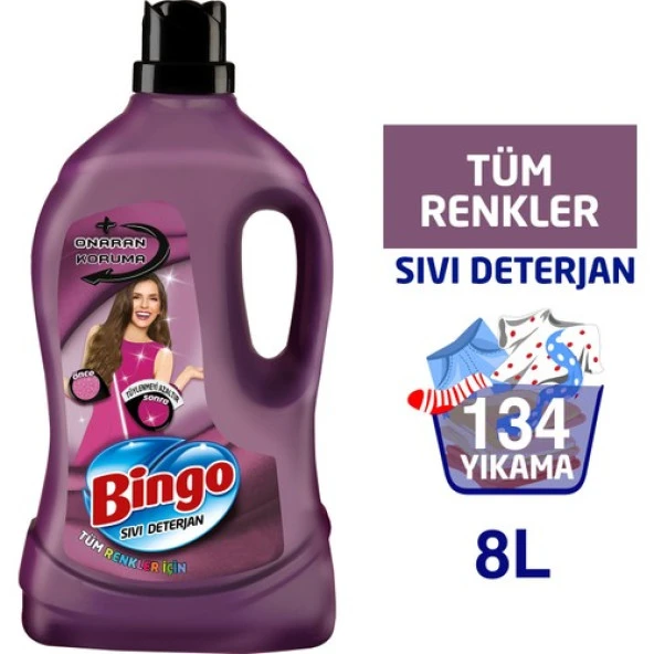 Bingo Onaran Koruma Sıvı Bakım Çamaşır Deterjanı 4 lt 2'li