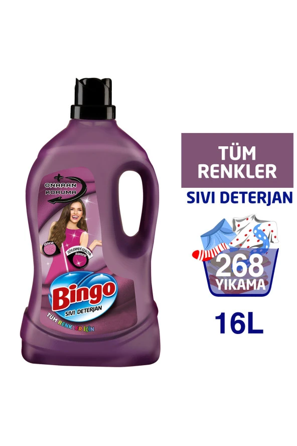 Bingo Onaran Koruma Sıvı Bakım Çamaşır Deterjanı 4 lt 4'lü