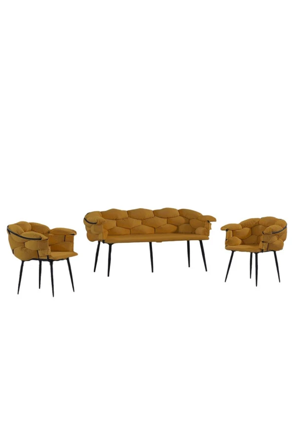 Balon Çay Seti Siyah Iskelet-hardal