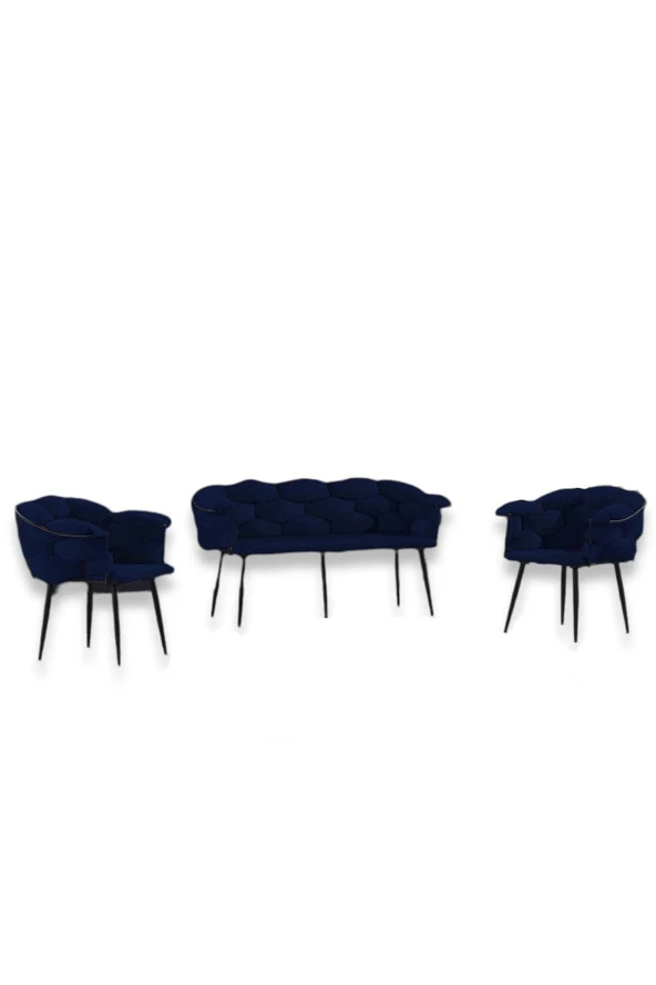 Balon Çay Seti Siyah Iskelet-lacivert