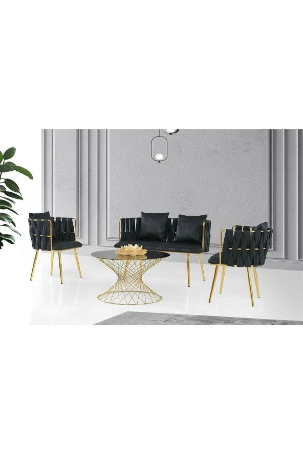 Örgü Çay Seti 2 1 1-siyah