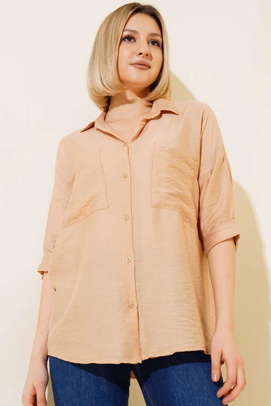 Fakir Kol Salaş Gömlek Latte - 2