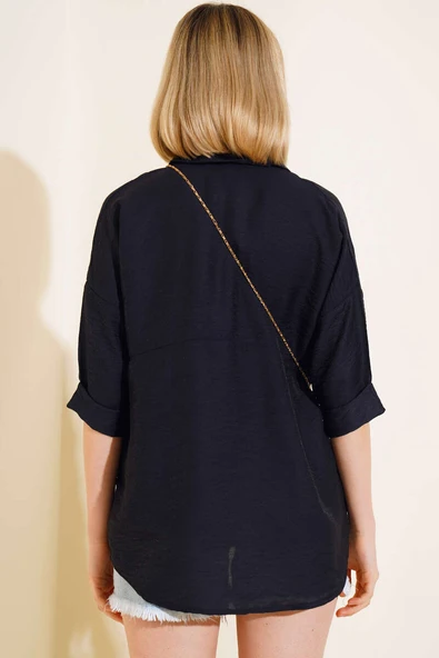 Fakir Kol Salaş Gömlek Siyah - 3