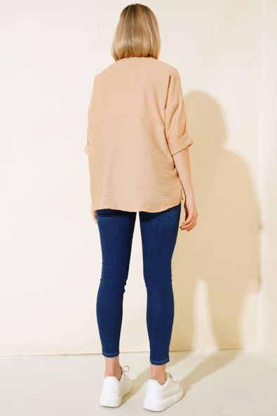 Fakir Kol Salaş Gömlek Latte - 3