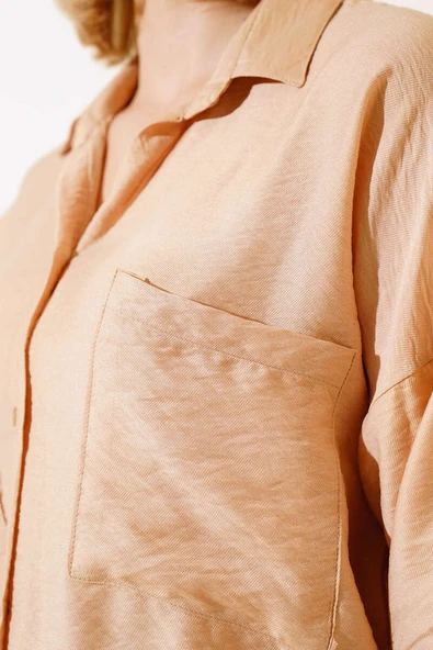 Fakir Kol Salaş Gömlek Latte - 4