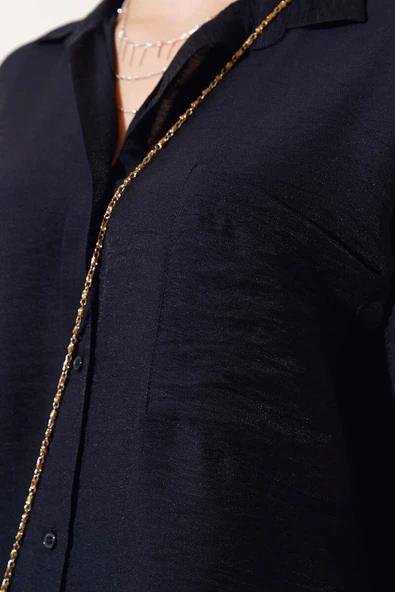 Fakir Kol Salaş Gömlek Siyah - 4