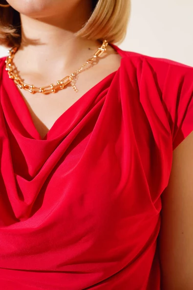 Kolsuz Bluz Kırmızı - Resim 4