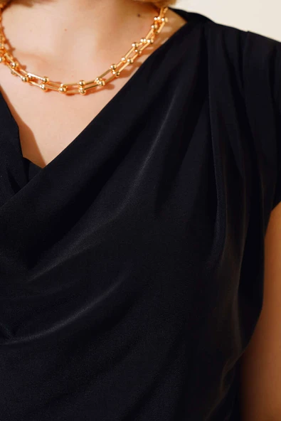 Kolsuz Bluz Siyah - Resim 4