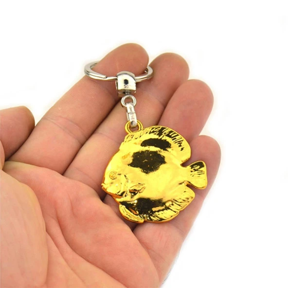 Discus Balık Anahtarlık - Gold Görünümlü - 3