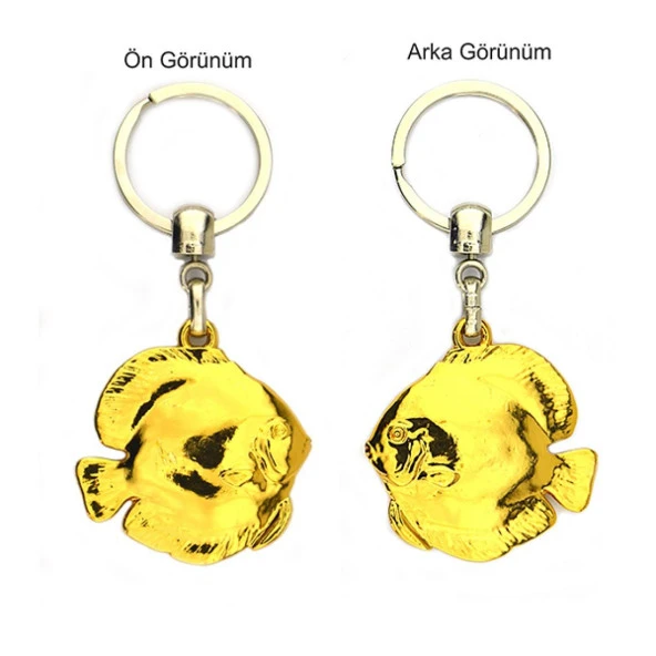 Discus Balık Anahtarlık - Gold Görünümlü - 6