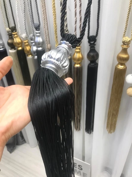 NİVEMESHOME SİYAH SAÇAKLI GRİ APARAT TAVAN TOPLAMA BRAÇOL - 2