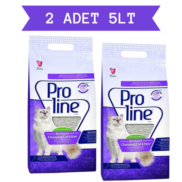 Pro LineProline Lavanta Kokulu İnce Taneli Topaklanan Kedi Kumu 5 LT 2 ADET