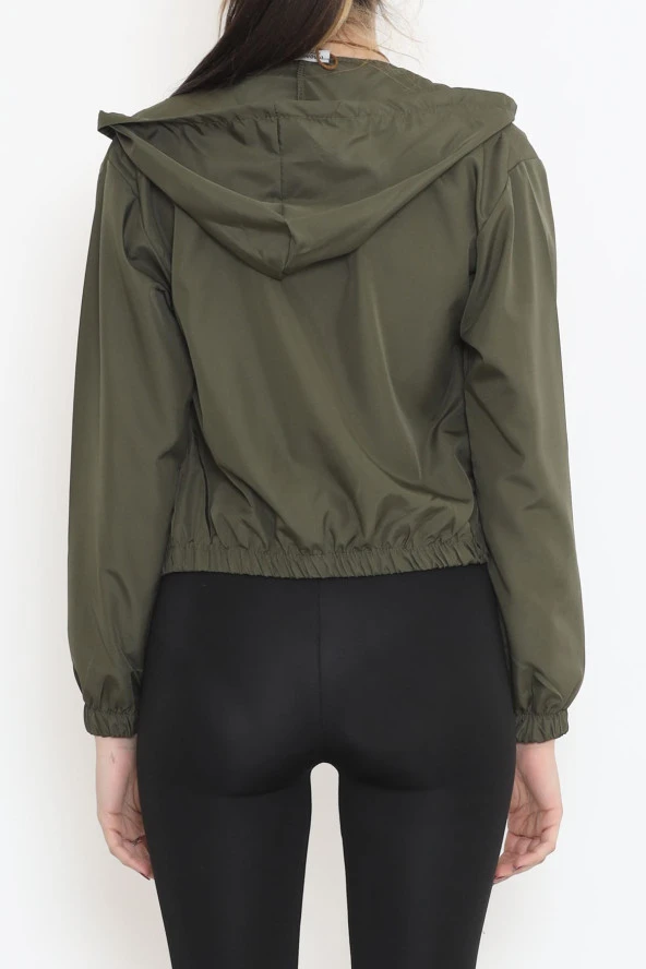 Çift Cepli Crop Yağmurluk Haki - 17743.1247. - 8