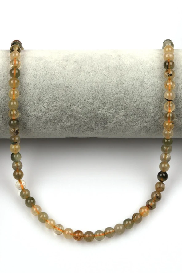 Rutil Kuvars Doğal Taş Dizi 6 mm Küre Kesim - Resim 2