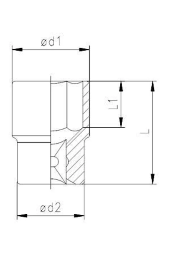 İzeltaş 1113 06 1012 1/2'' Altı Köşe Lokma Anahtar Ucu 12 Mm - Resim 2