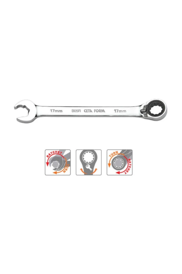 Ceta Form B05r-16 16 Mm C-gear Cırcırlı Kombine Anahtar-özel Ağız ürün görseli