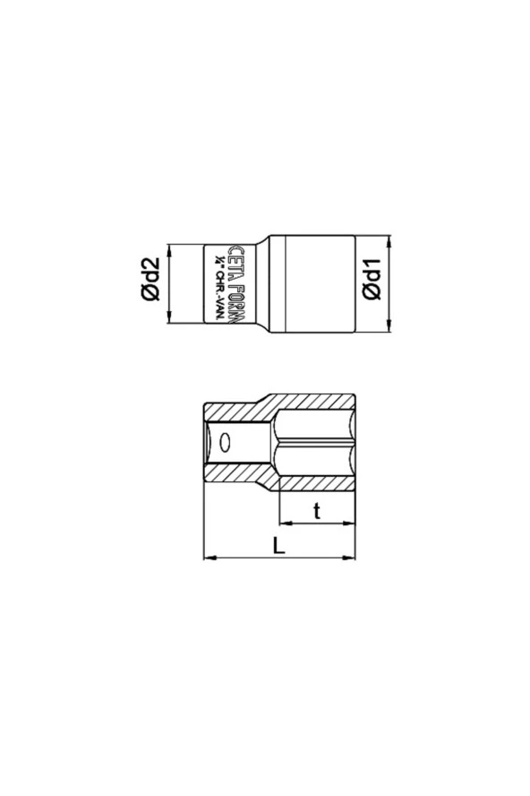 Ceta Form C02-h090 1/4" 6 Köşe Lokma Anahtar 9 Mm - Resim 2