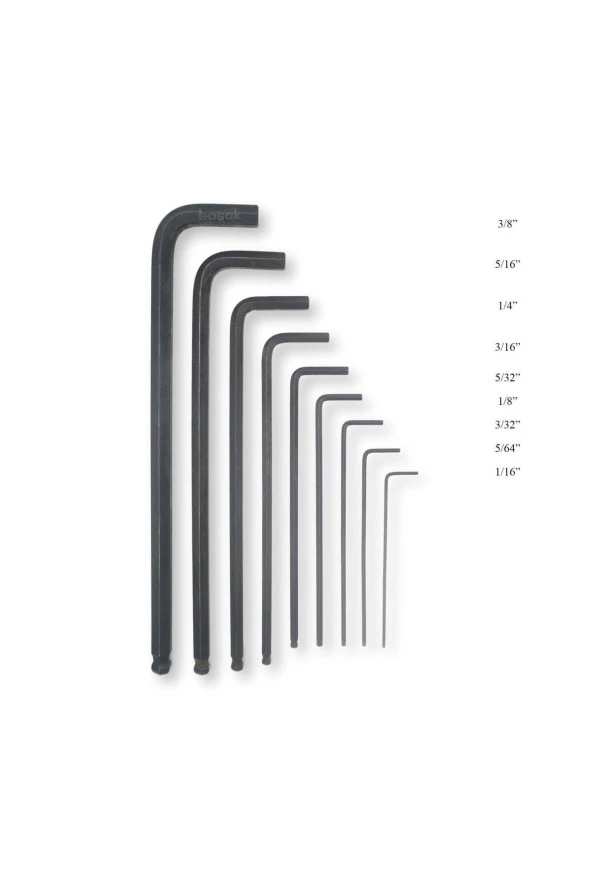 Ceta Form 1/16" - 3/8" Topbaşlı Uzun Inch Allen Takımı 9 Parça Lt/900af - Resim 3