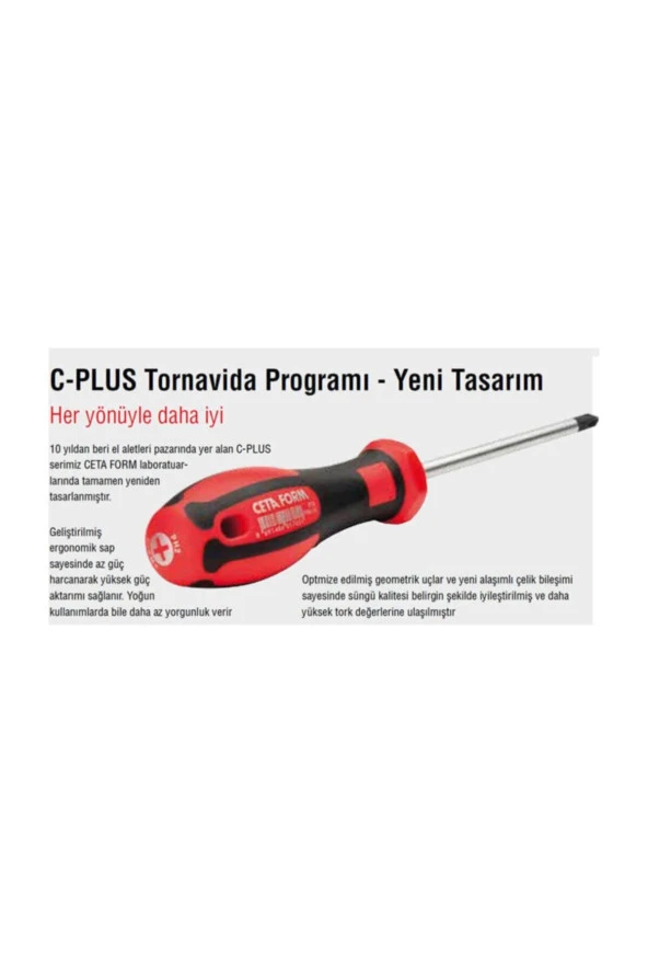 Ceta Form F20-070-125 C-plus Lokma Uçlu Tornavida 7x125mm