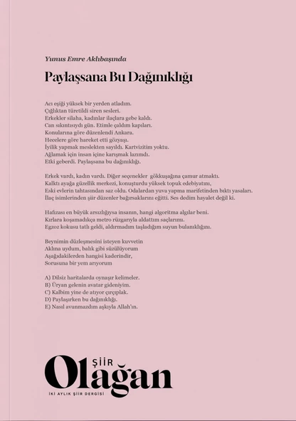 Olağan Şiir 33.Sayı Temmuz-Ağustos 2023 - Resim 2