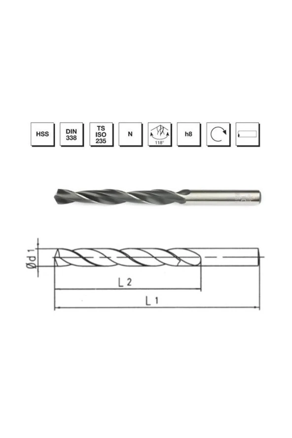 MTE Makina Takım 3.1 mm HSS DIN 338 Silindirik Saplı Matkap Ucu Haddeli - B00000010310