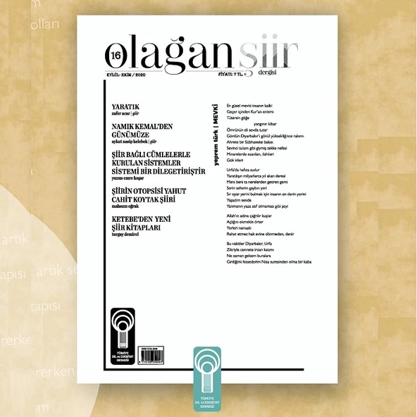 Olağan Şiir 16.Sayı Eylül-Ekim 2020