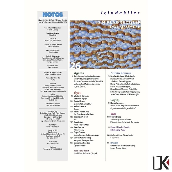 Notos 87.Sayı Temmuz-Ağustos 2021 - Resim 2