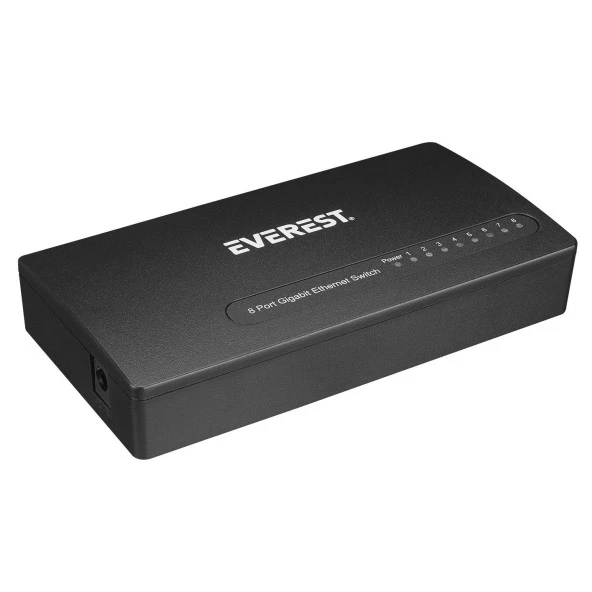 Everest 8 Port 10-100-1000 Mbps Gigabit Ethernet Masaüstü Ethernet Switch Hub