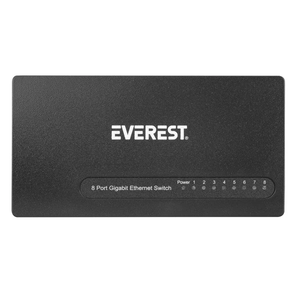 Everest 8 Port 10-100-1000 Mbps Gigabit Ethernet Masaüstü Ethernet Switch Hub - 2
