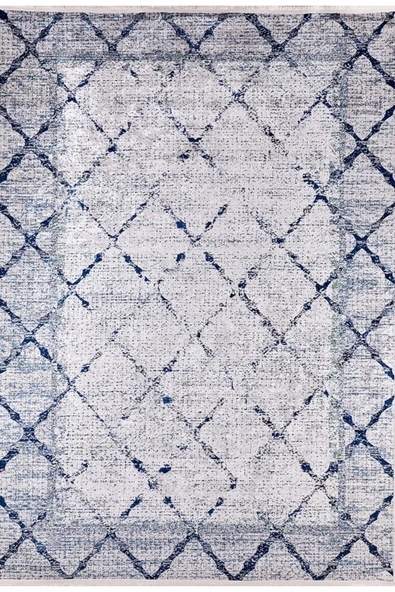 Modern Lacivert Dijital Baskı Hipoalerjenik Kaymaz Taban Halı Yolluk HA172 ürün görseli 1