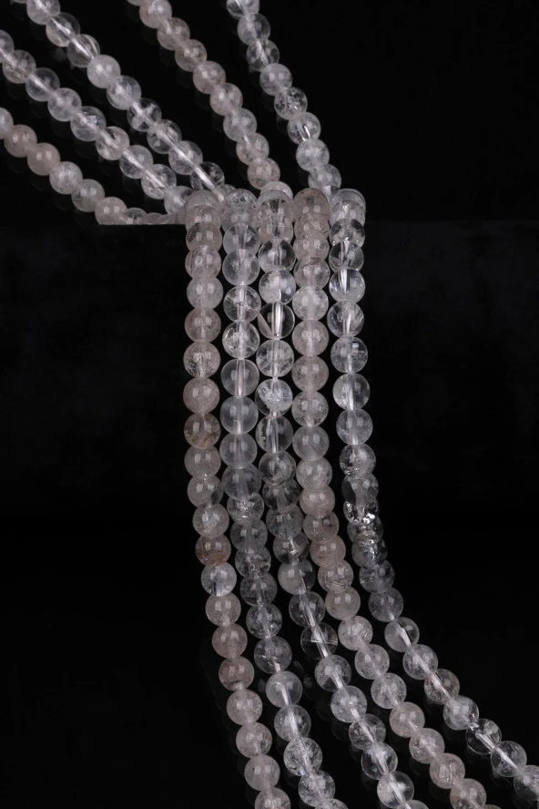 Kristal Kuvars Doğal Taş Dizi 6 mm Küre Kesim ürün görseli