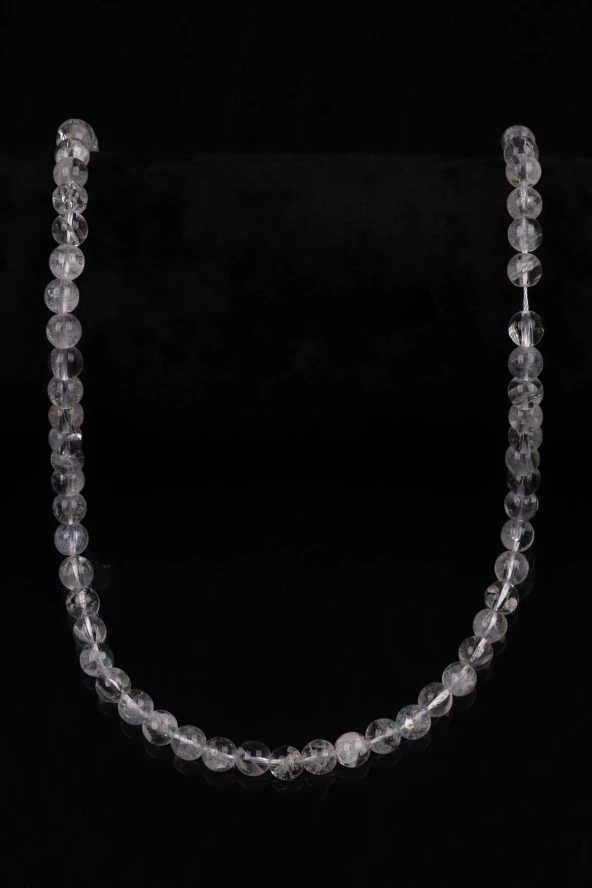 Kristal Kuvars Doğal Taş Dizi 6 mm Küre Kesim - Resim 2