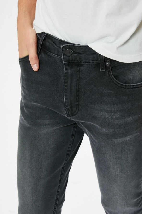 Erkek Siyah Jeans - 5
