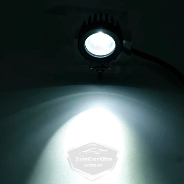 Yuvarlak Tek Led Bar Beyaz Sis Farı Araç Motosiklet Off Road Atv Forklift Led Lamba Projektör Metal Arazi Çalışma Lambası 1 Adet 10w - 5