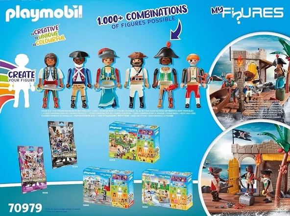 Playmobil 70979 Korsan Adası koleksiyon ürünleri karışımı ve eşleştirme figürleri, eğlenceli yaratıcı rol yapma, oyun se - 5