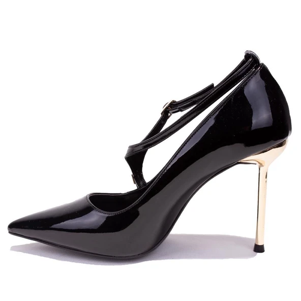 Dagoster DZA07-7129215C Siyah Rugan Abiye Topuklu Kadın Ayakkabı - 3