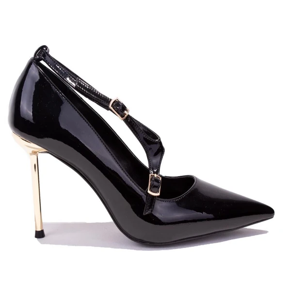 Dagoster DZA07-7129215C Siyah Rugan Abiye Topuklu Kadın Ayakkabı - 2