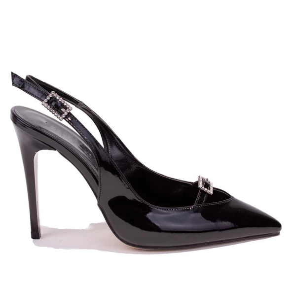 Dagoster DZA07-388494C Siyah Rugan Abiye Topuklu Kadın Ayakkabı - 2