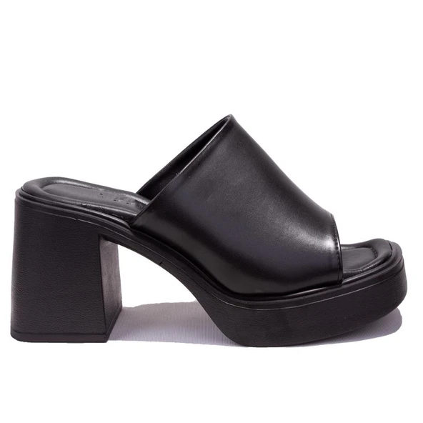 Dagoster DZA07-890201C Siyah Spor Topuklu Kadın Terlik - 2