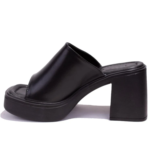 Dagoster DZA07-890201C Siyah Spor Topuklu Kadın Terlik - 3