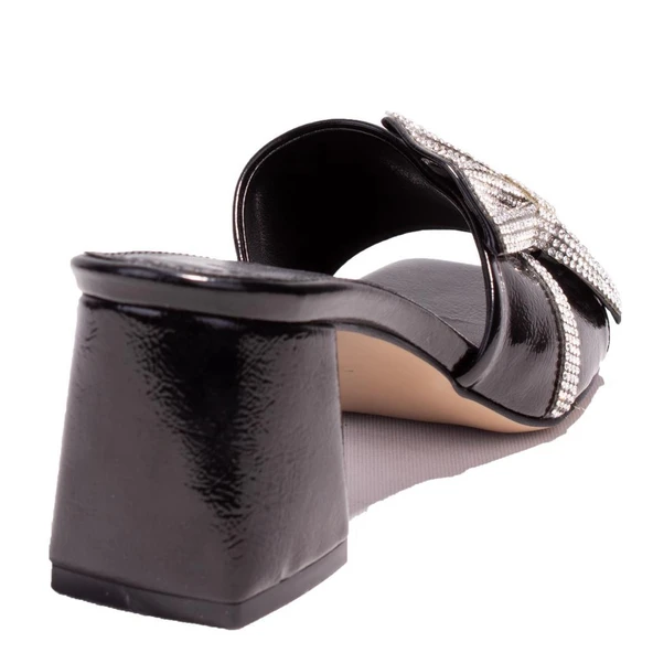 Dagoster DZA07-1221101C Siyah Rugan Abiye Topuklu Kadın Terlik - 4